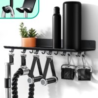 Floating Shelf Compatible with Tonal Accessories, Shelf for Home Gym Storage, Gym Rack Wall Mount Organizer, Workout Metal Shelf Holder, T-Bracket Lock Adapters Hanger, US Patent Holding!!!