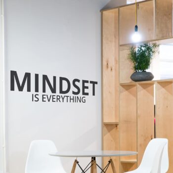 My Vinyl Story | Mindset is Everything | Motivational Large Gym Wall Decal Quote for Home Gym Exercise Fitness Workout Fitness Inspirational Office Wall Art Decor Vinyl Removable Sticker 36x9 Inches