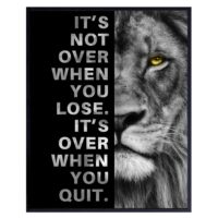Office Wall Art For Men 11x14 - Inspirational Wall Decor - Motivational quote - positive affirmation Wall Art - Gym Motivation Poster - Man cave Wall Decorations - Lion Wall Decor - LARGE Unframed
