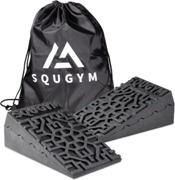 Squat Wedge Block- Heel Elevated Squat wedge- Adjustable Non-Slip Natural Rubber- Support for Deadlift, Weight Lifting Stability, Squats, yoga blocks