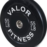 Valor Fitness BP Rubber Olympic Bumper Weight Plates for Barbells, Ideal for Cross Training, Strength and Conditioning, and Weight Lifting Workouts - Multiple Plate Weights Options Available