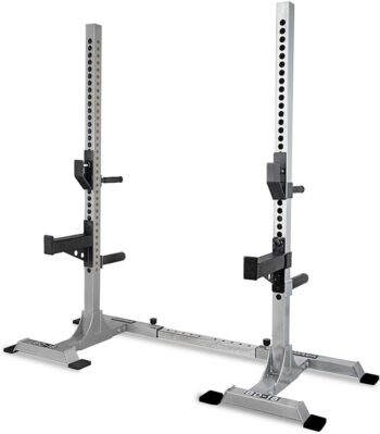 Valor Fitness Heavy Duty Adjustable Squat Rack Bench Press Stand & Dip Station - Safety Bars Catch - Home Gym Barbell Workout- Versatile Bench and Dip Station- Max Weight 600 lbs