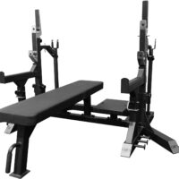 Valor Fitness Olympic Weight Bench with Squat Rack Combo - 6 Gauge Steel - USPA Certified - Adjustable Squat Stands - Max Weight 3000 lbs. Commerical Grade Gym Equipment - BE-15