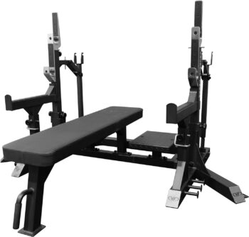 Valor Fitness Olympic Weight Bench with Squat Rack Combo - 6 Gauge Steel - USPA Certified - Adjustable Squat Stands - Max Weight 3000 lbs. Commerical Grade Gym Equipment - BE-15