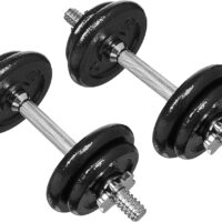 Amazon Basics Adjustable Dumbbell Weight Set with Case, 38 pounds, Black