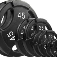 NEXO Commercial Urethane Grip 175lb Plate Set - Includes 2x 45's, 25's, 10's, 5's, and 2.5's - Olympic Standard 2 Inch, Premium Finish for Weight Training Home Gym or Commercial