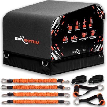 BODYRHYTHM Multi-Functional Total Body Workout Box for Hip Thrust, Core & Ab Strength Training, Squating and Juming, Reverse Hyper, Rowing Machine, Resistance, Cross Training.