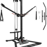 Mikolo Cable Crossover Machine, Functional Trainer with LAT Pulldown, Low Row System and 1:1 & 2:1 Pulley Ratio, Cable Machine with 28 Adjustable Positions