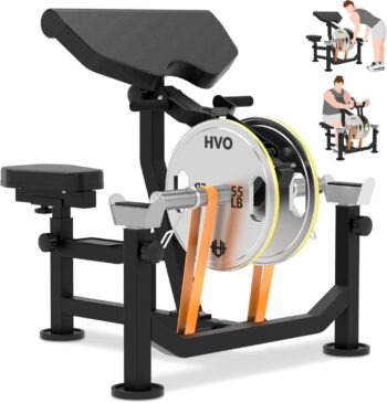 Preacher Curl Bench Bicep Machine: Preacher Curl Machine 3 in 1 Arm Bicep Tricep Curl Machine Barbell Dumbell Bicep Station Workout Equipment with Bar Pad Attachment Home Gym