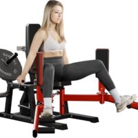 Mikolo Hip Abductor Machine, Abductor Adductor Machine Plate-Loaded, Inner and Outer Thigh Machine with 6 Levels Gear System, Glute Machines Home Gym Thigh Master